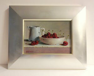 Hans Habraken - stilleven met kan, schaal met kersen kopen? Bied vanaf 274!