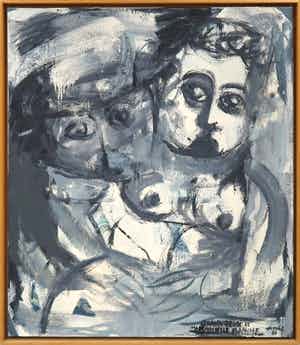 Lionel Vinche - Acryl op doek, l'Amoureux de Mademoiselle Blanche - Ingelijst verkocht voor € 1!