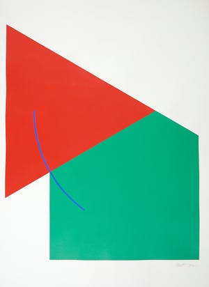 Nigel Kent - Acryl op papier, Geometrische compositie kopen? Bied vanaf 1!