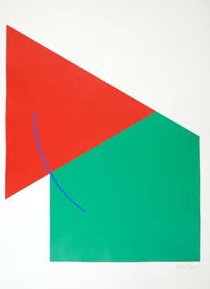 Nigel Kent - Acryl op papier, Geometrische compositie verkocht voor € 1!