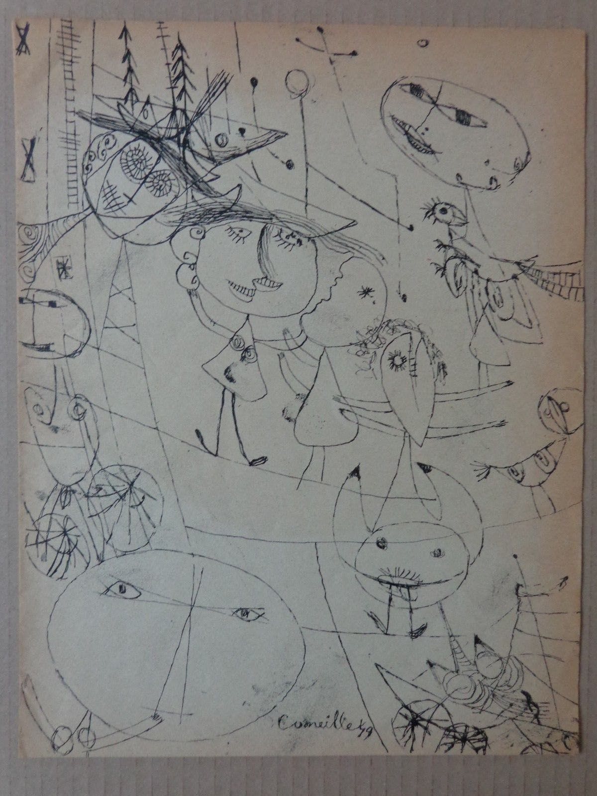 Corneille - COBRA / ZW-W LITHO / 30x23cm / 1949 kopen? Bied vanaf 55!