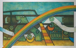 Rob Clous - Kleurenets, Welcome to the machine II - Ingelijst (Groot) kopen? Bied vanaf 35!