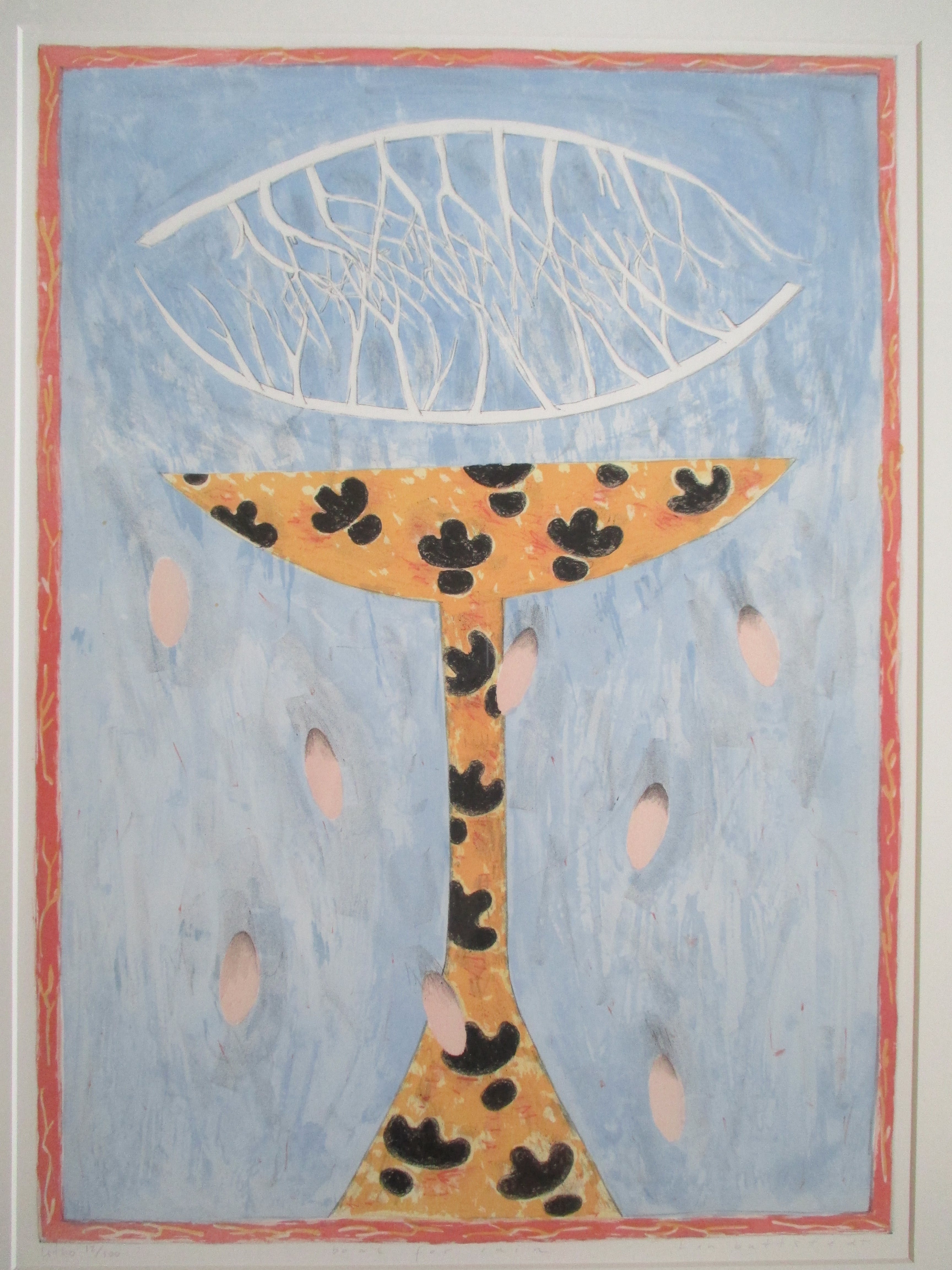 Lon Buttstedt - Ingelijste litho 'Bowl of rain'  verkocht voor € 50!