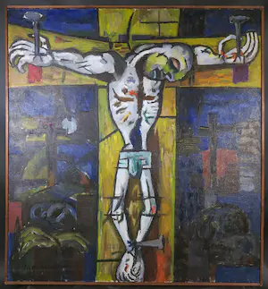 Jan van Holthe - Olieverf op doek, Kruisiging - Ingelijst (Zeer groot) kopen? Bied vanaf 100!