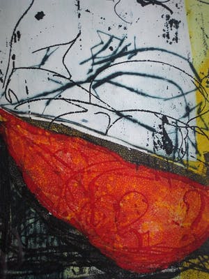 Lukie de Bree - Willem de Kooning Academie - Gesigneerde Zeefdruk "abstracte Compositie" kopen? Bied vanaf 10!