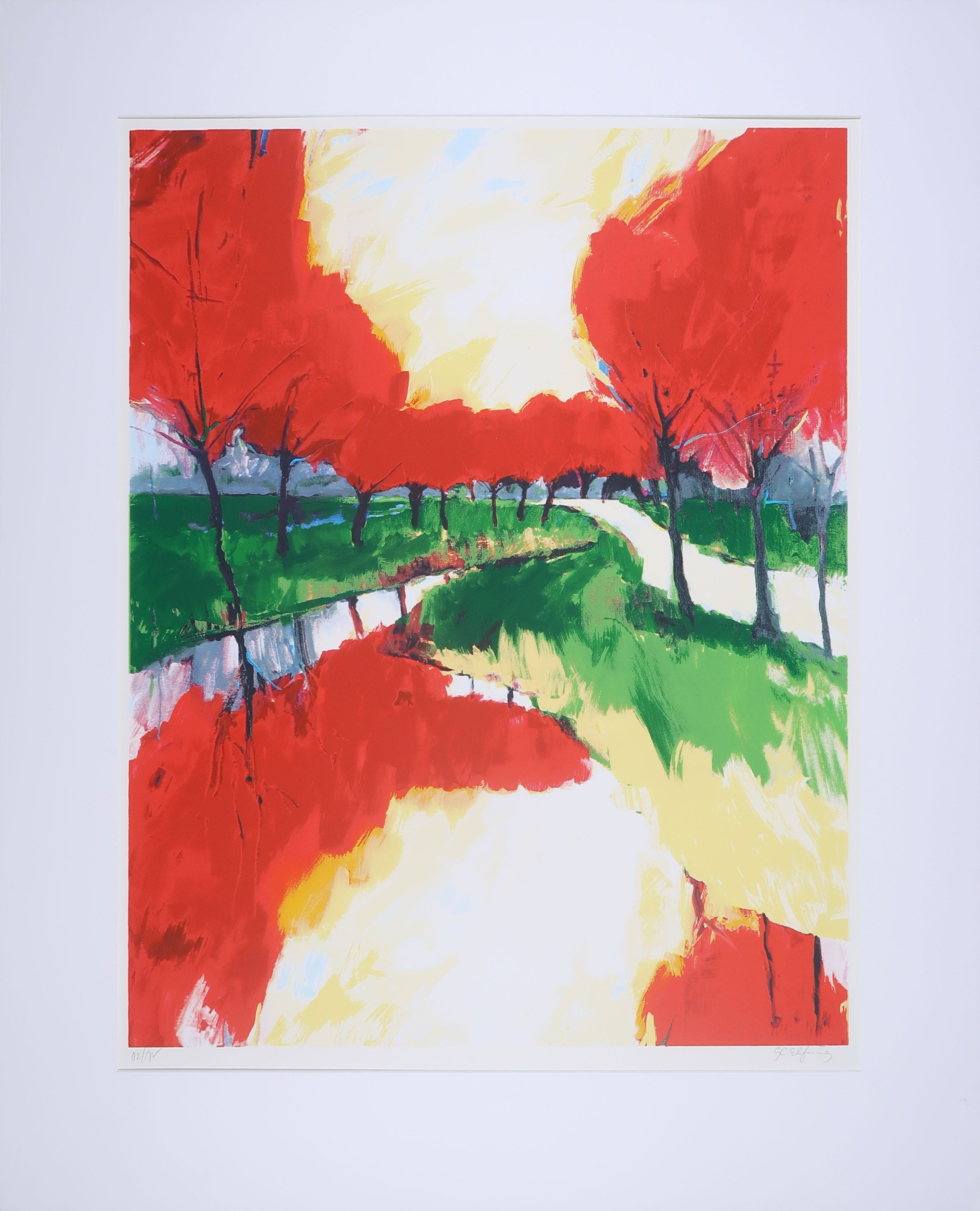 Gerda Elfring - Zeefdruk, Bomenlandschap kopen? Bied vanaf 45!