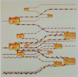 Rob Scholte - Schitterend zeefdruk. Titel,"Mis en bouteille dans Noscaves" (2000) verkocht voor € 50!
