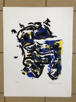 Theo Wolvecamp - compositie met geel, blauw en zwart kopen? Bied vanaf 195!