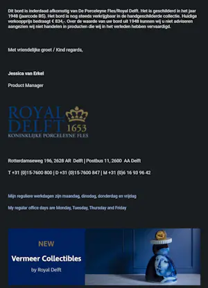 Royal Leerdam - Delfstblauw pauw bloemen kopen? Bied vanaf 300!