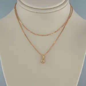 14k rose gouden collier met solitair hanger met briljant geslepen diamant 0.13ct kopen? Bied vanaf 1!