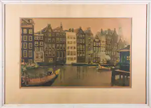 Cornelis Brandenburg - Offset, Damrak - Ingelijst verkauft für € 40!