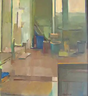 Ad Merx - Achter in het atelier verkocht voor € 100!