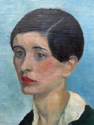 Jannetje Prins - Olieverf op doek | 'Portret van een jonge vrouw' | 1932 kopen? Bied vanaf 250!
