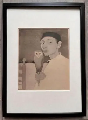 Jan Mankes - Originele Heliogravure Zelfportret met Uil 1923 kopen? Bied vanaf 195!