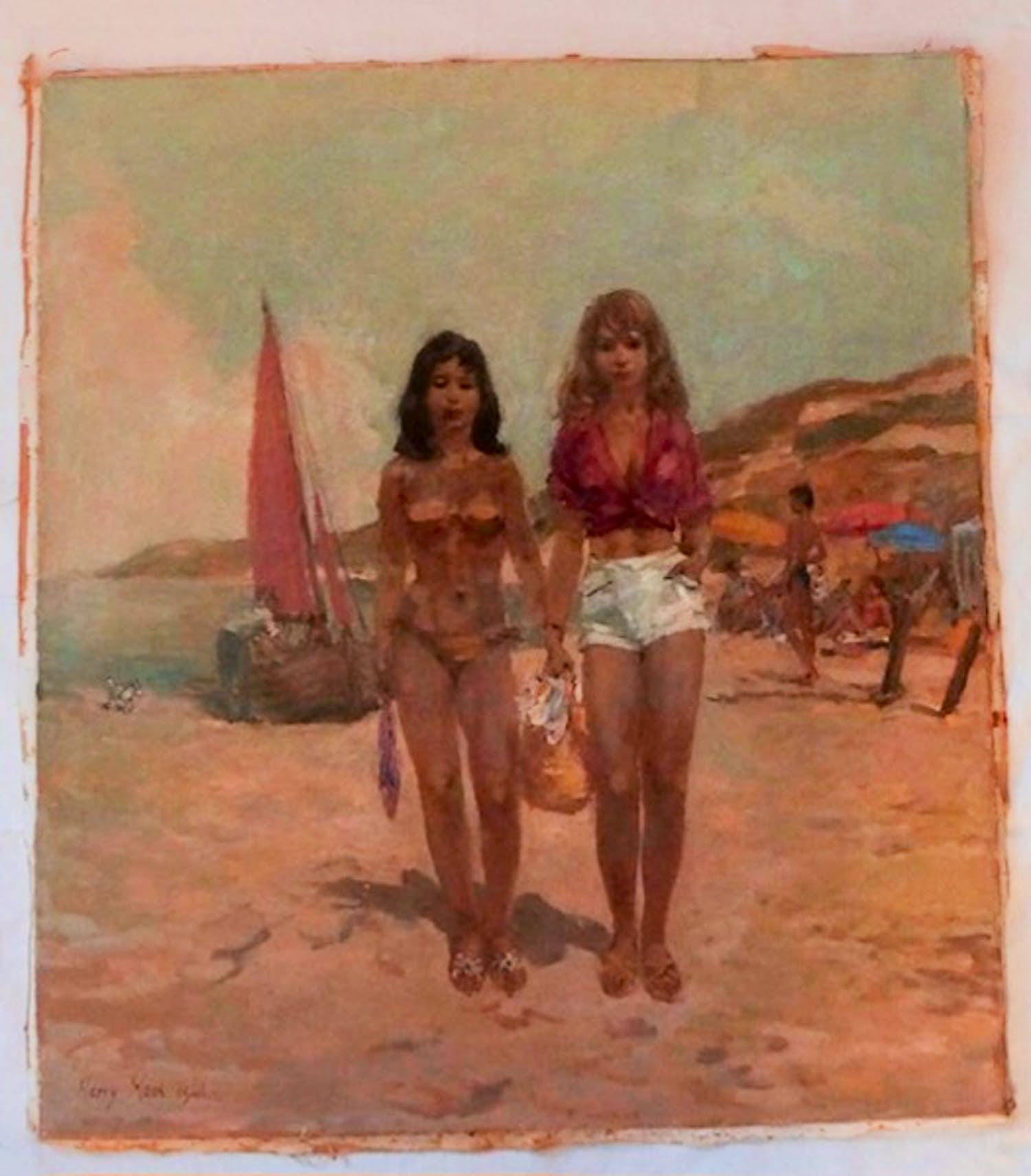 Harry Maas - 2 vrouwen op strand kopen? Bied vanaf 2000!