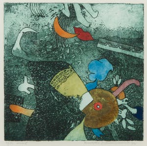 Michel van Overbeeke - Kleurenets met bladgoud, Circel - Ingelijst kopen? Bied vanaf 35!