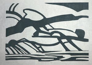 Paul Overhaus - Houtsnede op Japans papier, Zee no. 15 kopen? Bied vanaf 1!