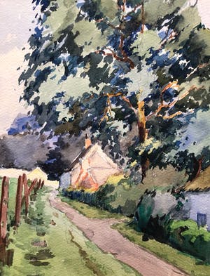 Victor Fermeuse - "Petit Rue - Jette 1936" Aquarel. kopen? Bied vanaf 35!