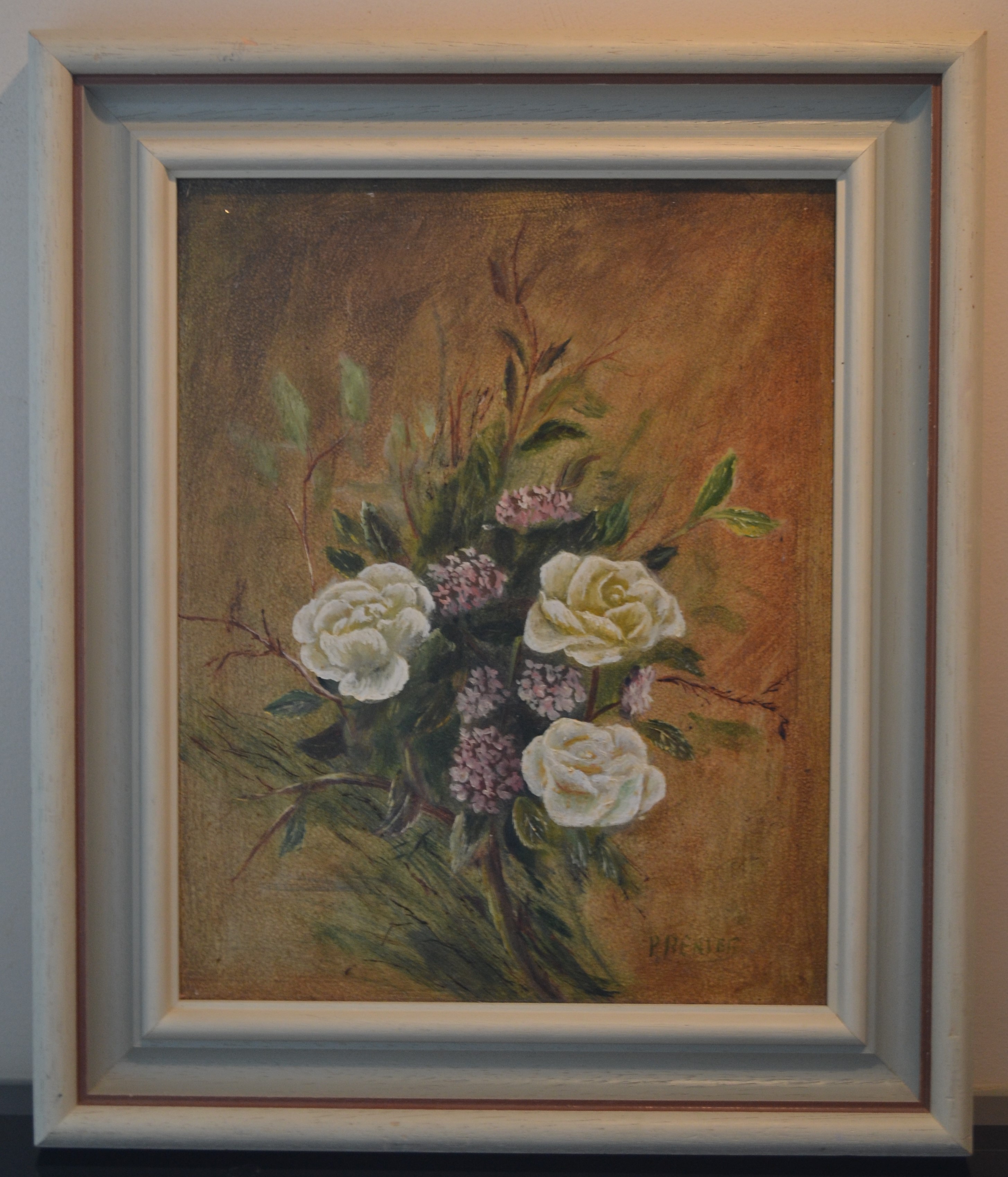 Niet of onleesbaar gesigneerd - olieverf op board, gesigneerd, bloemstilleven kopen? Bied vanaf 1!