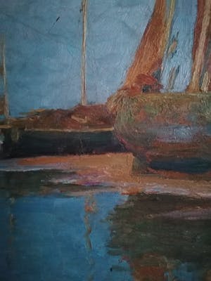 Edgard Farasyn - 'Zeilboten op het strand' kopen? Bied vanaf 495!