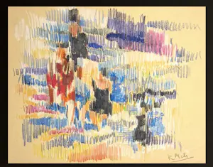 Rene Mels - Prächtige abstrakte Bleistiftzeichnung, um 1955 kopen? Bied vanaf 120!