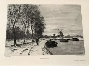 Willem Steelink (sr.) - Winter - een fraai winterlandschap kopen? Bied vanaf 50!