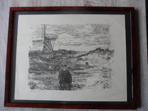 Otto Hanrath - Litho, Nes Texel. kopen? Bied vanaf 25!