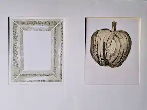 Kees Franse - Twee (2) eigen druk litho's "sierlijst" en "appel" beperkte oplage (50 en 72) verkauft für € 60!