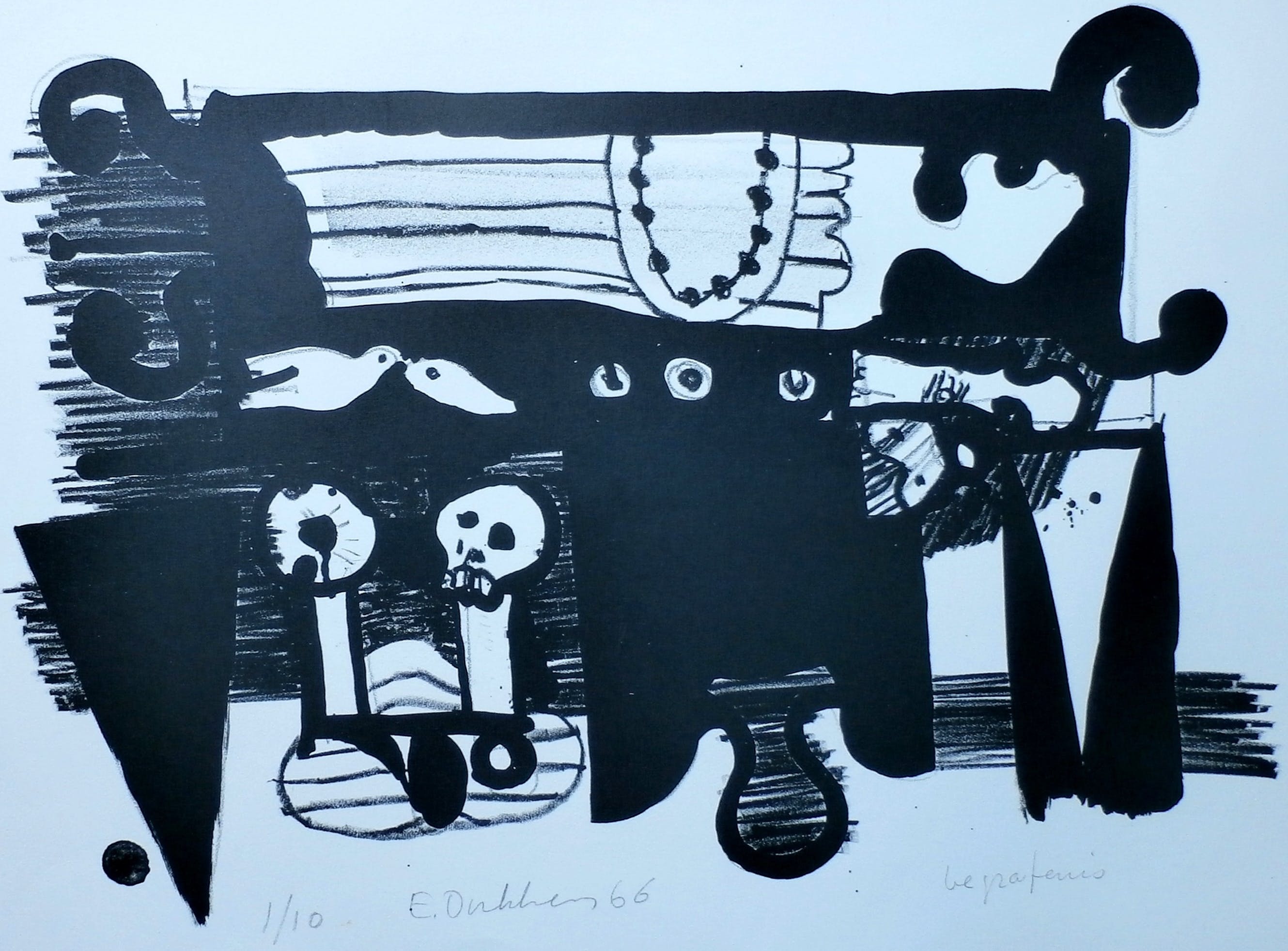 Ed Dukkers - Litho: Begrafenis - 1966 verkocht voor € 40!