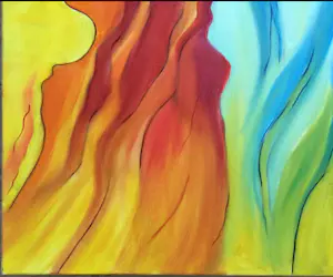 Maartje Wijngaarden - "drie vrouwen" | surrealistisch schilderij (Groot) kopen? Bied vanaf 115!