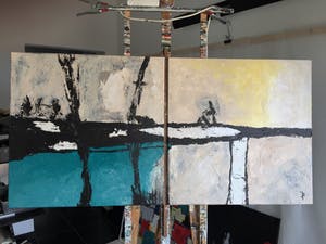 John Foppen - Cold Winter.....# K02. DipTych . GROOT. kopen? Bied vanaf 195!