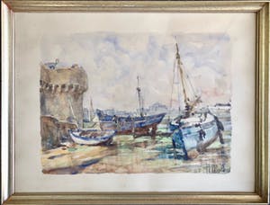 Henri Miloch - "Boten bij Eb te Concarneau" kopen? Bied vanaf 30!