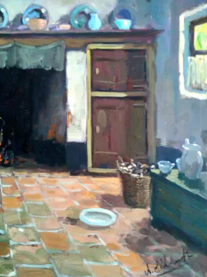 Niet of onleesbaar gesigneerd - Hollandse school, sfeerimpressie oude kamer kopen? Bied vanaf 1!