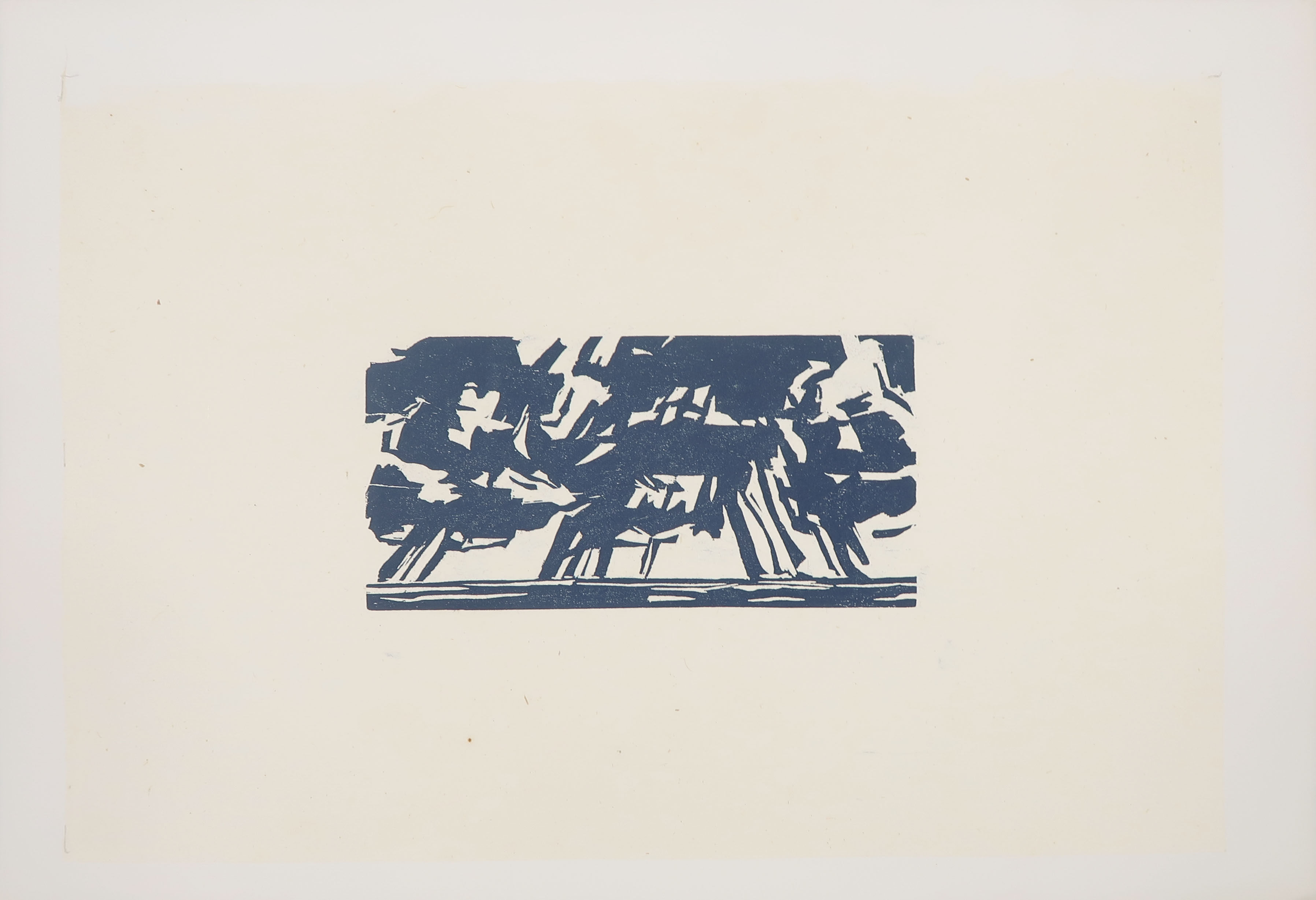 Paul Overhaus - Houtsnede, Zee en wolkengezicht  kopen? Bied vanaf 1!