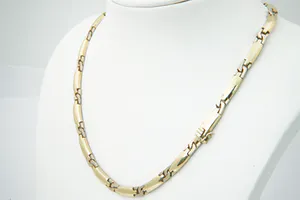 Uniek 18kt gouden BIcolor choker ketting - Infinity schakels/model - lengte 40cm kopen? Bied vanaf 970!