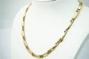 Uniek 18kt gouden BIcolor choker ketting - Infinity schakels/model - lengte 40cm verkocht voor € 970!