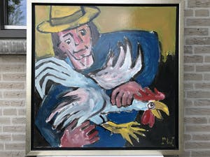 Martin van Wordragen - Olieverf op doek - Kippenvanger 2011 (Groot) kopen? Bied vanaf 450!
