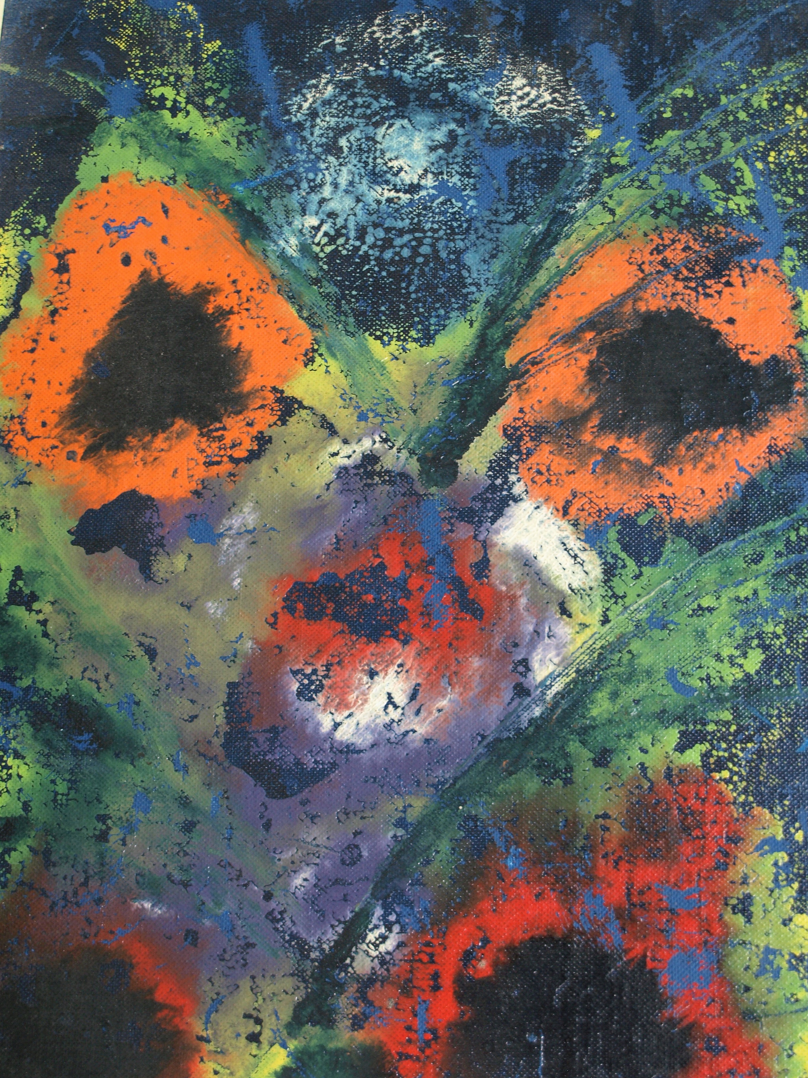 Niet of onleesbaar gesigneerd - Olieverf op board , Abstract bloemstilleven – ingelijst – ca 1965 kopen? Bied vanaf 1!