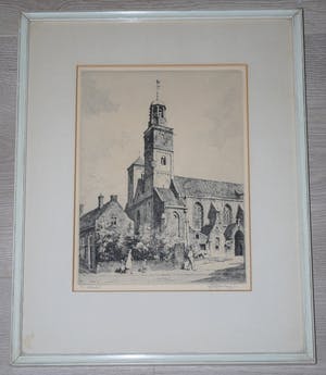 Hendrikus Roodenburg - Nicolaïkerk Utrecht - ets uit 1954 - genummerd 65 kopen? Bied vanaf 45!