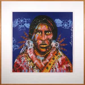 Espen Hagen - Zeefdruk, Geronimo (paars) - Ingelijst (Groot) verkocht voor € 50!