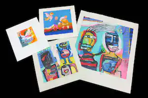 Henk Vierveijzer - & Marijn Morree - Lot van vier werken op papier verkauft für € 50!