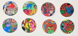 Corneille - 4 Onderzetters Katten + 4 Vogels onderzetters verkocht voor € 50!