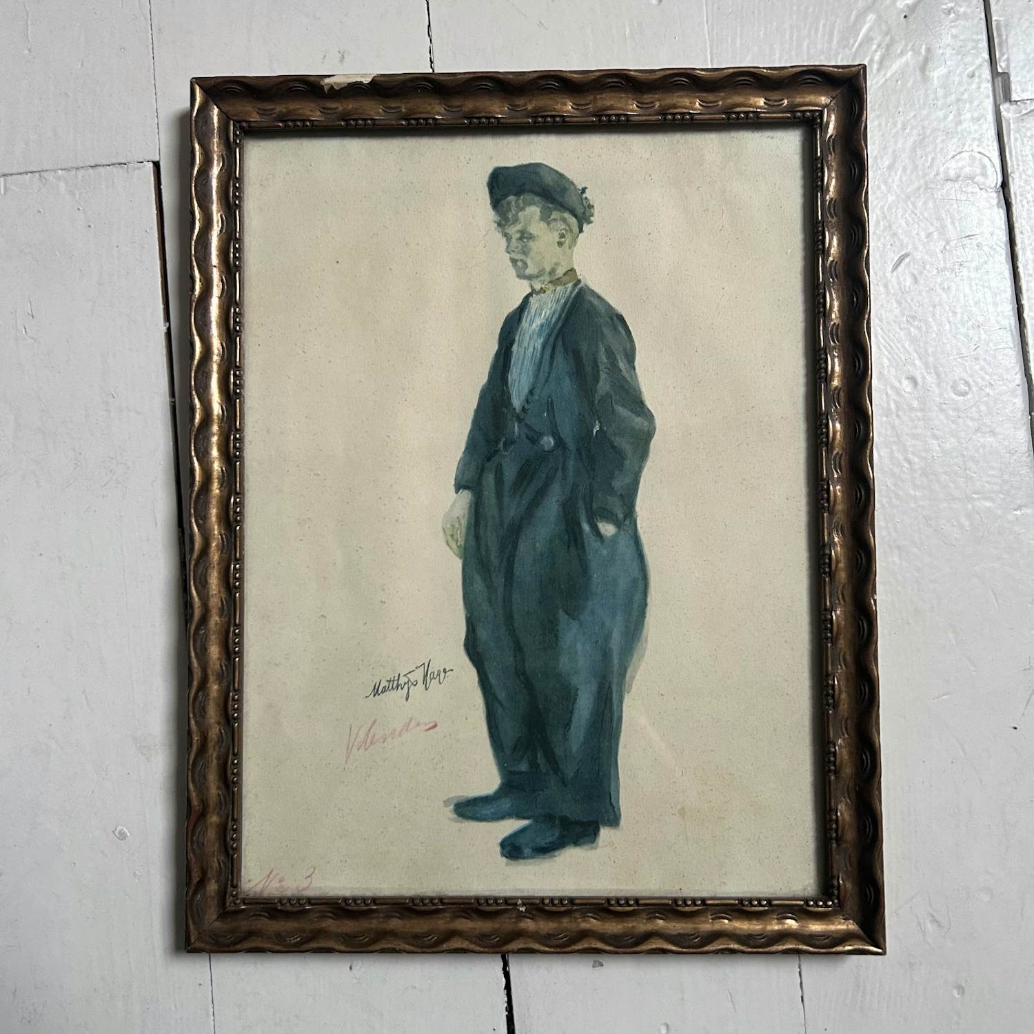 Matthijs Hage - Volendam- Portret van een Jongen Met Volendam Kostuum Gesigneerd kopen? Bied vanaf 35!