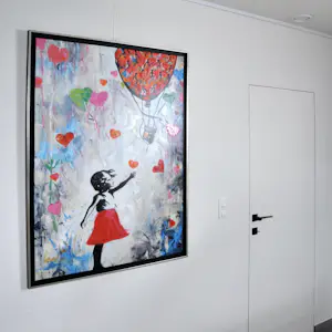 Loic Tuhal - Ode aan Banksy - olie op doek - gesigneerd - 120x90 cm kopen? Bied vanaf 850!