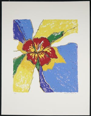 Bert van Santen - Ets, Heel die lentenacht (...) + Francine de Kriek - Zeefdruk, Bloem (LOT) kopen? Bied vanaf 1!