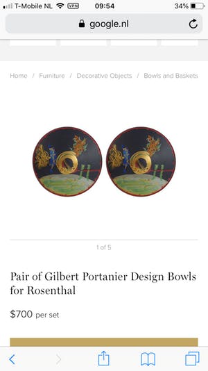 Rosenthal - Gilbert Portanier gesigneerd kopen? Bied vanaf 85!