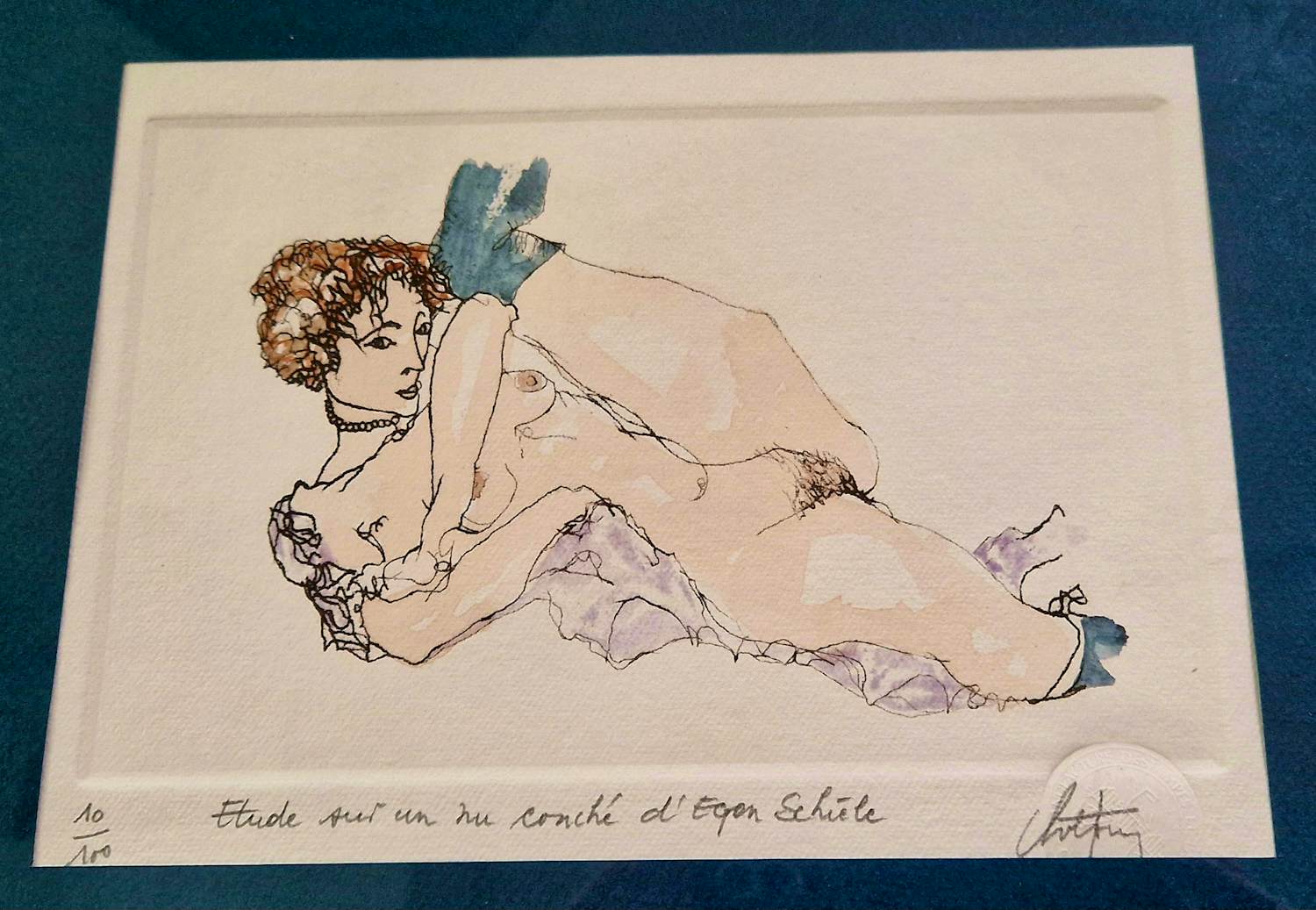 Andre Colpin - Edith, studie naar Egon Schiele verkocht voor € 40!