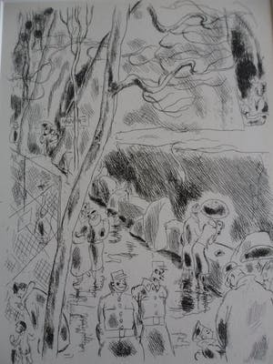 Maurice Asselin - 2 Etsen. titel, "Belleville à vol d'âme". kopen? Bied vanaf 20!