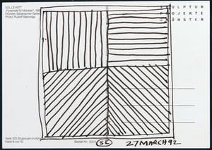 Sol LeWitt - Tekening in Oost-Indische inkt op ansichtkaart kopen? Bied vanaf 1!
