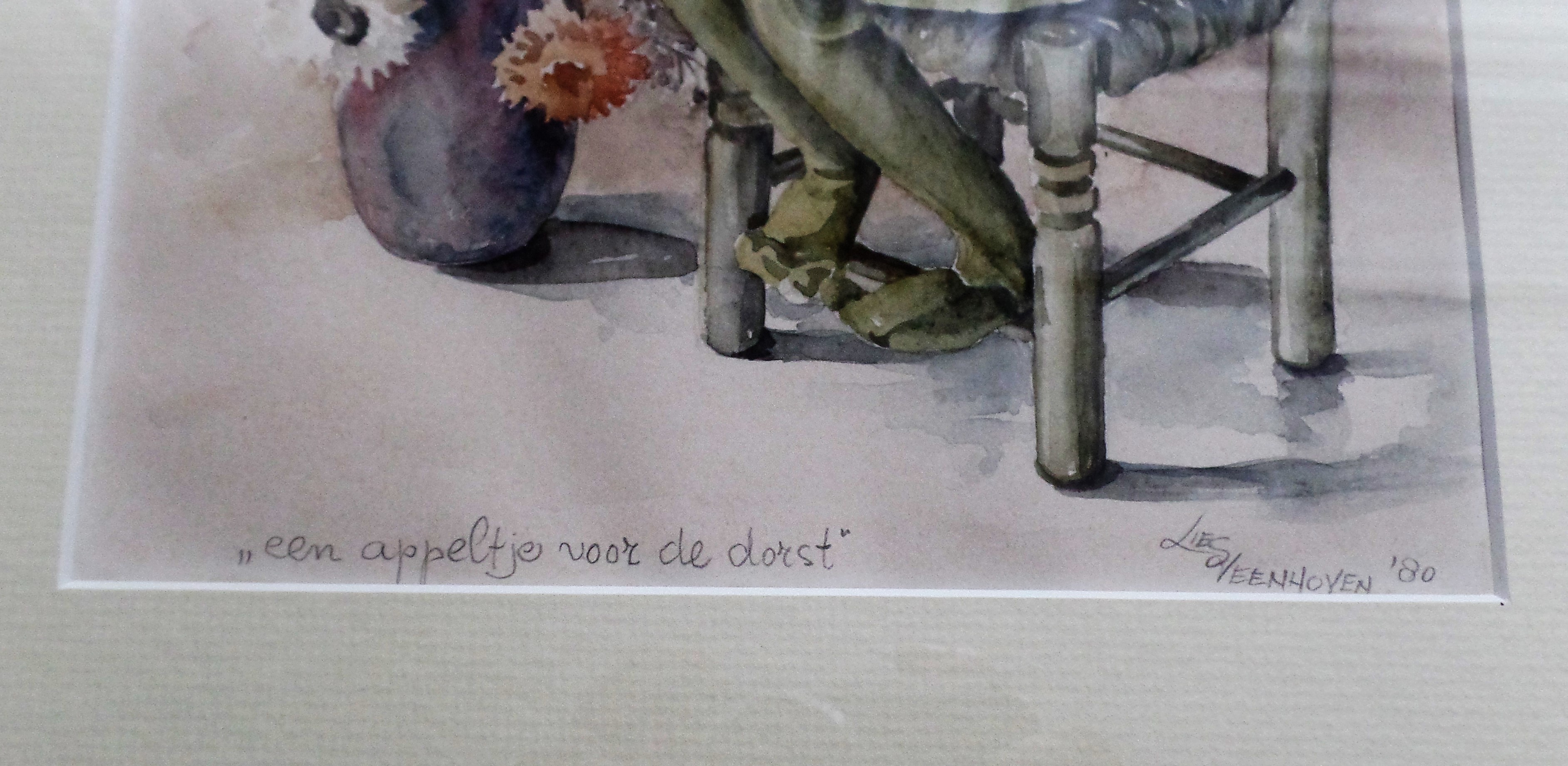 Lies Veenhoven - Een appeltje voor de dorst - Aquarel kopen? Bied vanaf 5!